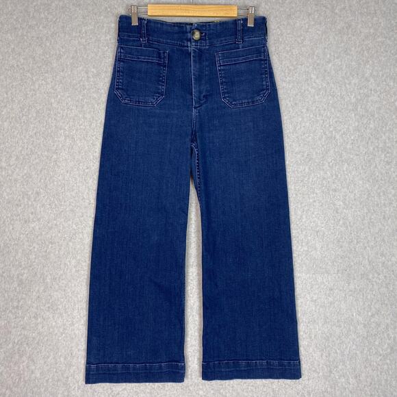 Anthropologie Maeve The Colette Cropped Wide Leg Jeans Size 29 - Picture 1 of 14
